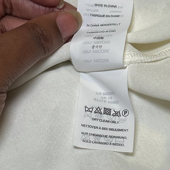 J.Crew Covered Button Crepe Blouse Long Sleeve Popover Style Ivory White W 4 - Picture 11 of 11